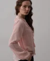 Fırfır Transparan Gömlek - Pudra