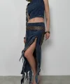 Fırfırlı Denim Etek