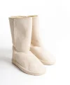 FREYA Bağcıksız Düz Taban İçi Kürklü Süet Kadın Bot  SKT - Krem