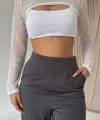 Füme Pensli Lastik Detaylı Pantolon