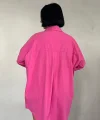 Fuşya Çift Cep Kapaklı Çıtçıtlı Gömlek
