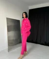 Fuşya Gömleği Taşlı Fitilli Takım