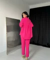 Fuşya Gömleği Taşlı Fitilli Takım