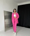 Fuşya Gömlek Ve Çıtçıtlı Pantolon Takım
