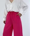 Fuşya Keten Pantolon
