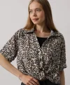 Garnili Leopar Desen Gömlek - Leopar