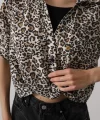 Garnili Leopar Desen Gömlek - Leopar