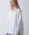 Geniş anşet Detaylı Gömlek  Beyaz