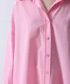 Geniş anşet Detaylı Gömlek  Şeker Pembe