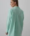Geniş Manşet Detaylı Gömlek - Mint