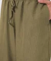 Geniş Paça Keten Pantolon 6735 - Çağla