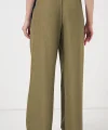 Geniş Paça Keten Pantolon 6735 - Çağla