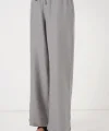 Geniş Paça Keten Pantolon 6735 - Gri