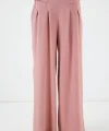 Geniş Paça Pileli Pantolon 6718 - Gül Kurusu