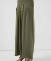 Geniş Paça Pileli Pantolon 6718 - Haki