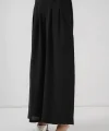 Geniş Paça Pileli Pantolon 6718 - Siyah