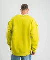 Geniş V yaka Kol Ribana Detaylı SweatShirt - Sarı