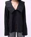 Geniş Yaka Volan Kol Gömlek