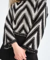 Geometrik Desen Salaş Triko Kazak