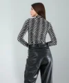 Geometrik Desen Uzun Kollu Body