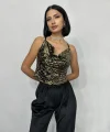 Gold Askılı Degaje Bluz