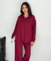 Gömlek Pantolon ikili Takım - Bordo