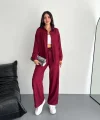 Gömlek Pantolon Ikili Takım - Bordo