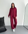 Gömlek Pantolon ikili Takım - Bordo