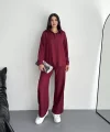 Gömlek Pantolon ikili Takım - Bordo