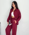 Gömlek Pantolon ikili Takım - Bordo