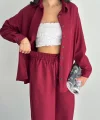 Gömlek Pantolon ikili Takım - Bordo