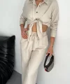 Gömlek Pantolon ikili Takım - Kırık Beyaz