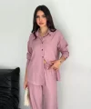 Gömlek Pantolon ikili Takım - Toz Pembe