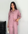 Gömlek Pantolon Ikili Takım - Toz Pembe