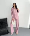Gömlek Pantolon ikili Takım - Toz Pembe