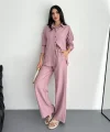 Gömlek Pantolon ikili Takım - Toz Pembe