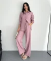 Gömlek Pantolon Ikili Takım - Toz Pembe