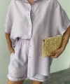 GÖMLEK - ŞORT TAKIM - Lila