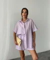 GÖMLEK - ŞORT TAKIM - Lila