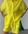 GÖMLEK - ŞORT TAKIM - Sarı