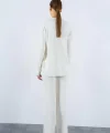 Gömlek Yaka Düğmeli Takım  Ekru