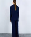 Gömlek Yaka Düğmeli Takım  Lacivert