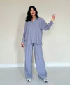 Gri Alice Gömlek Ve Bol Kesim Pantolon Takım