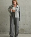 Gri Cebi Kapaklı Kaşe Ceket