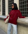 Gümüş Taşlı Sweatshirt 8052