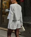 Hendra Çizgili Etek Takım 9481-24