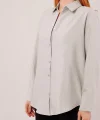 İnce Çizgi Detaylı Gri Gömlek