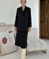 iyah Düğmeli Ceket Ve Etek Takım