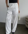 JAKAR SATEN PANTOLON - Beyaz