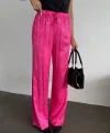 JAKAR SATEN PANTOLON - Fuşya